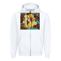 White aztec tribal horse Zipper Hoodie - TumblerDesignByShophia