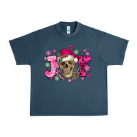 Midnight Navy Pink Christmas Joy skeleton Urban Heavy Tee - NancyCooperArtShop