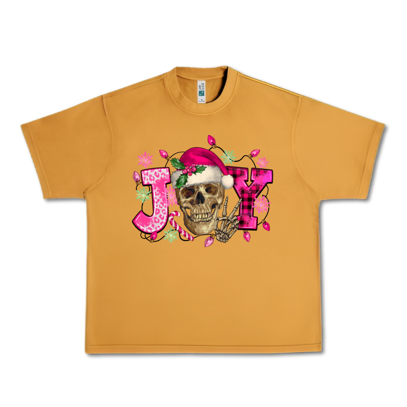 Pink Christmas Joy Skeleton Urban Heavy Tee by NancyCooperArtShop | Teevron