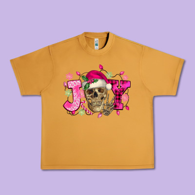Pink Christmas Joy Skeleton Urban Heavy Tee Designed By Nancycooperartshop
