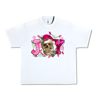 White Pink Christmas Joy skeleton Urban Heavy Tee - NancyCooperArtShop
