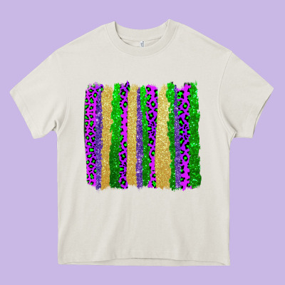 Mardi Gras Brushstrokes Heavy Core Tee Designed By Adodesignshop