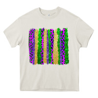 Cream mardi gras brushstrokes Heavy Core Tee - AdoDesignShop