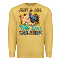 Antique Gold just a girl who loves chickens Premium Sweatshirt - OliviaCreatesArt
