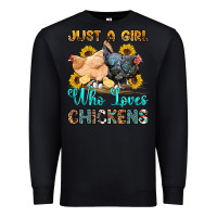 Black just a girl who loves chickens Premium Sweatshirt - OliviaCreatesArt