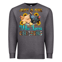 Charcoal Heather just a girl who loves chickens Premium Sweatshirt - OliviaCreatesArt