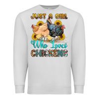 Dove Grey just a girl who loves chickens Premium Sweatshirt - OliviaCreatesArt