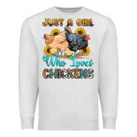 Oatmeal Heather just a girl who loves chickens Premium Sweatshirt - OliviaCreatesArt