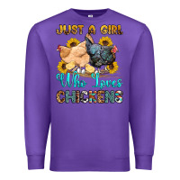 Purple just a girl who loves chickens Premium Sweatshirt - OliviaCreatesArt