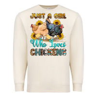 Sandshell just a girl who loves chickens Premium Sweatshirt - OliviaCreatesArt