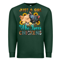Sports Green just a girl who loves chickens Premium Sweatshirt - OliviaCreatesArt