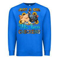 True Royal just a girl who loves chickens Premium Sweatshirt - OliviaCreatesArt