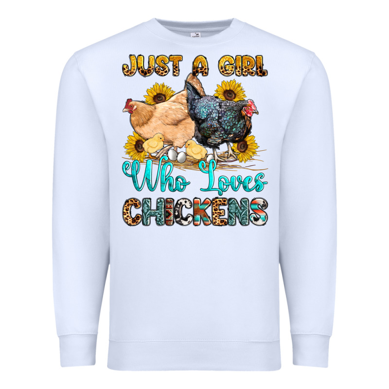Just A Girl Who Loves Chickens Premium Sweatshirt by OliviaCreatesArt | Teevron
