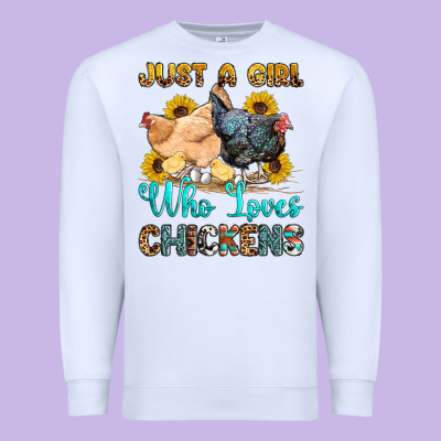 Just A Girl Who Loves Chickens Premium Sweatshirt Designed By Oliviacreatesart