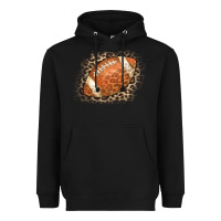 Black American Football Leopard Heavyweight Hoodie - CowCowDesign