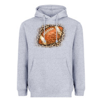 Heather Grey American Football Leopard Heavyweight Hoodie - CowCowDesign