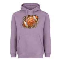 Lavender American Football Leopard Heavyweight Hoodie - CowCowDesign