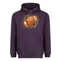 Plum American Football Leopard Heavyweight Hoodie - CowCowDesign