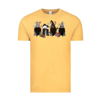 Vintage Mustard grey christmas afro gnomies Vintage Tee - MaliasSmallBusiness