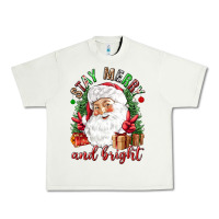 Pistachio Stay Merry and bright Christmas with santa Urban Heavy Tee - NancyCooperArtShop