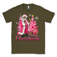 Army Green Pink Merry Christmas Black Santa Classic Tee - MaliasSmallBusiness