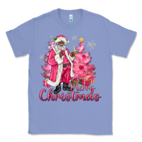 Colony Blue Pink Merry Christmas Black Santa Classic Tee - MaliasSmallBusiness