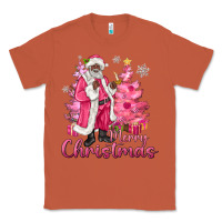 Copper Pink Merry Christmas Black Santa Classic Tee - MaliasSmallBusiness