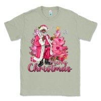 Matcha Pink Merry Christmas Black Santa Classic Tee - MaliasSmallBusiness