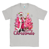 Pink Merry Christmas Black Santa Classic Tee | Teevron