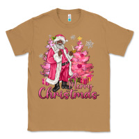 Toasted Coconut Pink Merry Christmas Black Santa Classic Tee - MaliasSmallBusiness