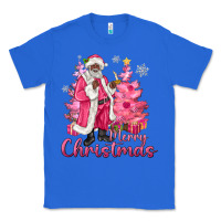 True Royal Pink Merry Christmas Black Santa Classic Tee - MaliasSmallBusiness