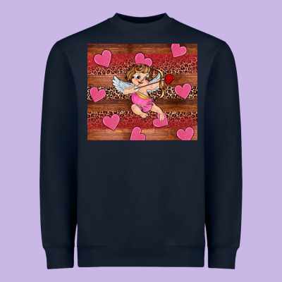 Valentine's Day Cupid Heart Heavyweight Sweatshirt Designed By Ranaportraitstore