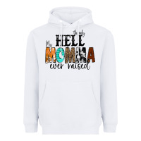 White The Only Hell my Momma Ever Raised Heavyweight Hoodie - CowCowDesign