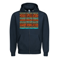 Navy tooled leather and aztec Zipper Hoodie - TumblerDesignByShophia