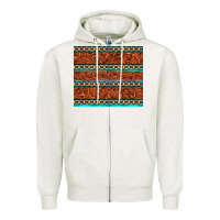 Oatmeal Heather tooled leather and aztec Zipper Hoodie - TumblerDesignByShophia