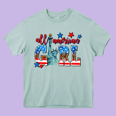 All American Girl Heavy Core Tee Designed By Adodesignshop