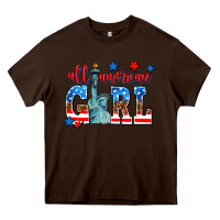 Chocolate Brown all american girl Heavy Core Tee - AdoDesignShop