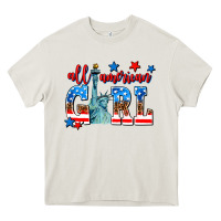 Cream all american girl Heavy Core Tee - AdoDesignShop