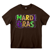 Chocolate Brown mardi gras Heavy Core Tee - AdoDesignShop