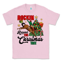 Bubblegum Pink rockin around the christmas tree Classic Tee - MaliasSmallBusiness