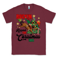 Burgundy rockin around the christmas tree Classic Tee - MaliasSmallBusiness