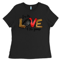Black for the love of the game ice hockey Ladies Tee - Jasminsmagicworld