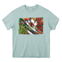 Arona mexico flag sunflowers roses and cactus with serape aztec and leopard Heavy Core Tee - Artiststas