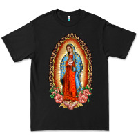 Black our lady of guadalupe leopard and roses Premium Tee - BarkalooDesign