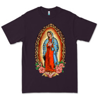 Plum our lady of guadalupe leopard and roses Premium Tee - BarkalooDesign
