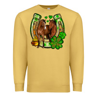 Antique Gold St. Patrick's Day horse horseshoe Premium Sweatshirt - OliviaCreatesArt
