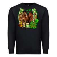 Black St. Patrick's Day horse horseshoe Premium Sweatshirt - OliviaCreatesArt