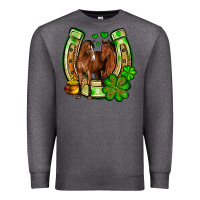 Charcoal Heather St. Patrick's Day horse horseshoe Premium Sweatshirt - OliviaCreatesArt