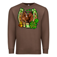 Chestnut St. Patrick's Day horse horseshoe Premium Sweatshirt - OliviaCreatesArt