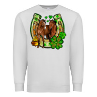 Dove Grey St. Patrick's Day horse horseshoe Premium Sweatshirt - OliviaCreatesArt